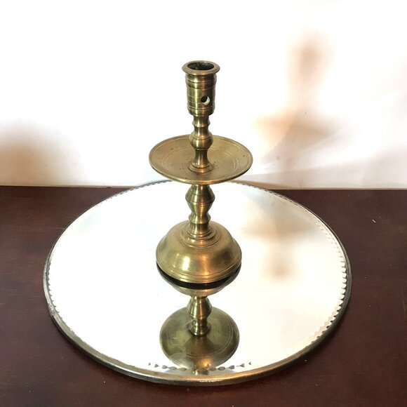 Antique Handmade Belgian Cast Brass Candlestick Holders 8 X 4 - Picture 3 of 10